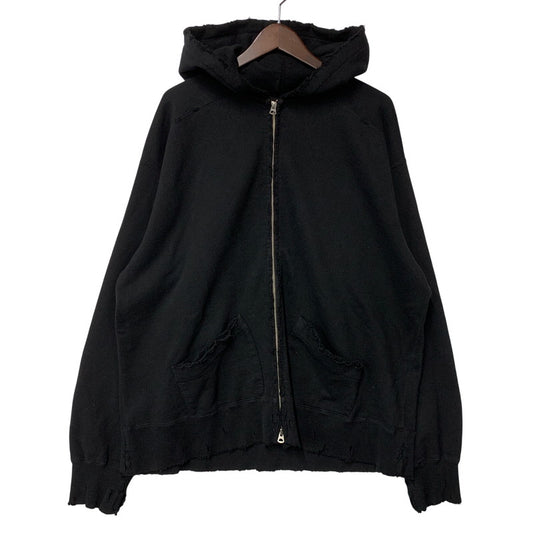 【中古品】【メンズ】 ANCELLM アンセルム ANC-CT44 24AW CRASH ZIP HOODIE クラッシュ ジップ フーディー トップス 長袖 140-260525-cs-15-izu サイズ：1 カラー：ブラック 万代Net店
