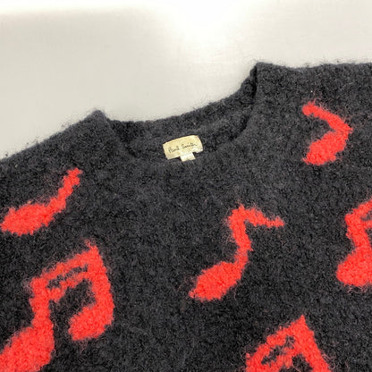 【現状渡し品】【メンズ】 PAUL SMITH ポール・スミス PM-E9-71867 NOTE WOOL CREWNECK KNIT ウール クルーネック ニット トップス 長袖 141-260525-cs-05-izu サイズ：L カラー：ブラック×レッド 万代Net店