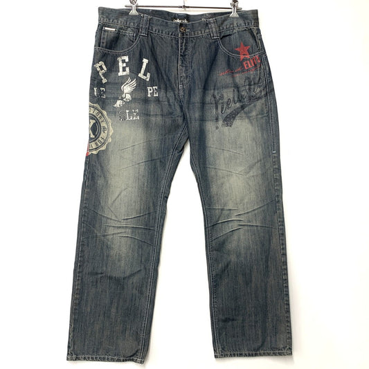 【中古品】【メンズ】 PELLE PELLE ペレペレ PAINT TAPERED DENIM PANTS ペイント テイパード デニム パンツ ズボン ボトムス 157-260528-ya-04-izu サイズ：42×34 カラー：インディゴ 万代Net店