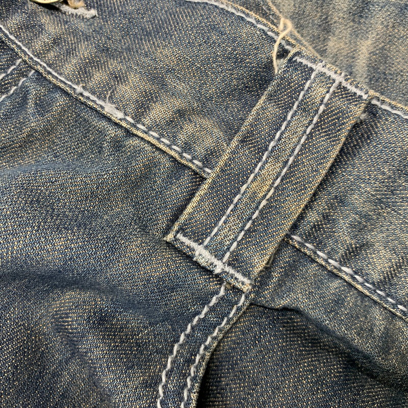 【中古品】【メンズ】 PELLE PELLE ペレペレ PAINT TAPERED DENIM PANTS ペイント テイパード デニム パンツ ズボン ボトムス 157-260528-ya-04-izu サイズ：42×34 カラー：インディゴ 万代Net店