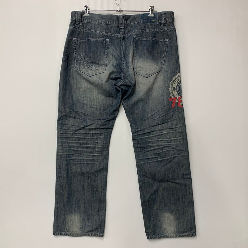 【中古品】【メンズ】 PELLE PELLE ペレペレ PAINT TAPERED DENIM PANTS ペイント テイパード デニム パンツ ズボン ボトムス 157-260528-ya-04-izu サイズ：42×34 カラー：インディゴ 万代Net店