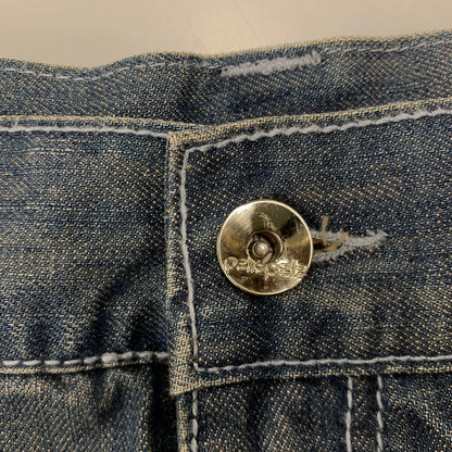 【中古品】【メンズ】 PELLE PELLE ペレペレ PAINT TAPERED DENIM PANTS ペイント テイパード デニム パンツ ズボン ボトムス 157-260528-ya-04-izu サイズ：42×34 カラー：インディゴ 万代Net店