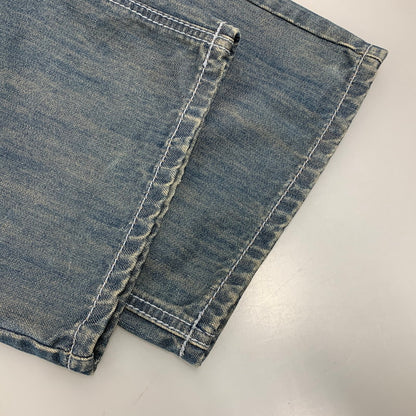 【中古品】【メンズ】 PELLE PELLE ペレペレ PAINT TAPERED DENIM PANTS ペイント テイパード デニム パンツ ズボン ボトムス 157-260528-ya-04-izu サイズ：42×34 カラー：インディゴ 万代Net店