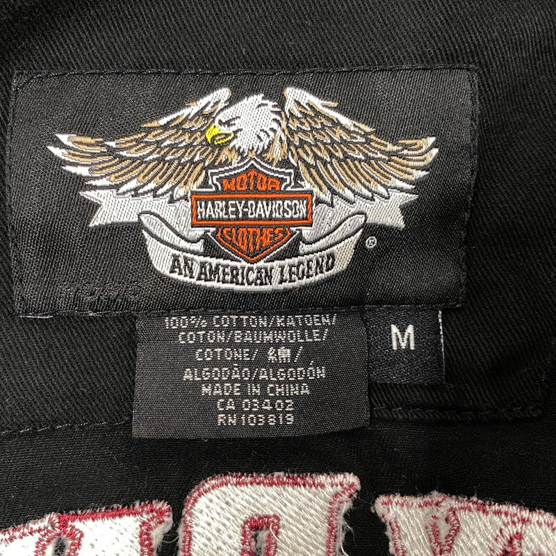 【中古品】【メンズ】 HARLEY DAVIDSON ハーレーダビッドソン BACK PIN-UP GIRL S/S SHIRT 96071-09VM バック ピンナップ ガール ショートスリーブ シャツ 半袖 146-260607-as-26-izu サイズ：M カラー：ブラック 万代Net店