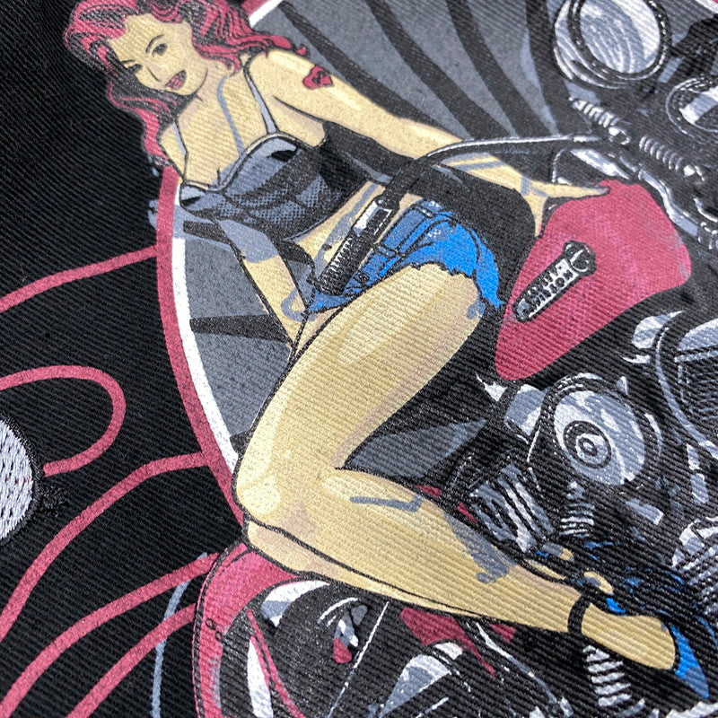 【中古品】【メンズ】 HARLEY DAVIDSON ハーレーダビッドソン BACK PIN-UP GIRL S/S SHIRT 96071-09VM バック ピンナップ ガール ショートスリーブ シャツ 半袖 146-260607-as-26-izu サイズ：M カラー：ブラック 万代Net店