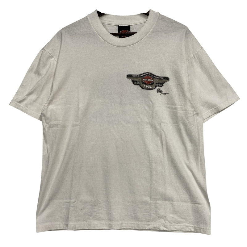 【中古品】【メンズ】 HARLEY DAVIDSON ハーレーダビッドソン 1903-1998 95TH EMBLEM PRINT S/S TEE プリント ショートスリーブ Tシャツ USA製 半袖 トップス 146-260607-as-31-izu サイズ：L カラー：ホワイト 万代Net店