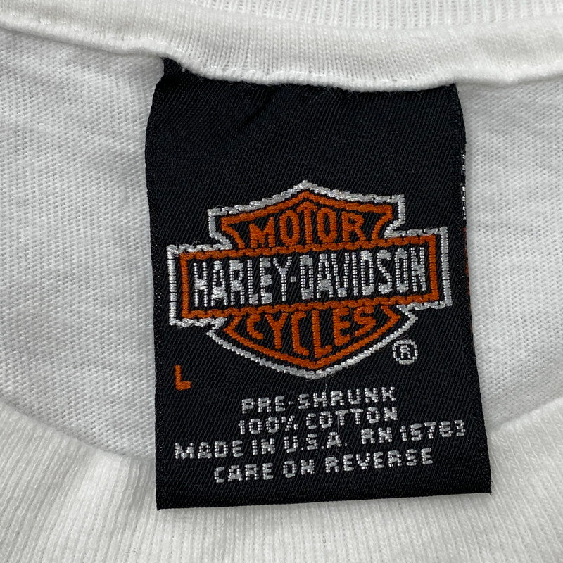 【中古品】【メンズ】 HARLEY DAVIDSON ハーレーダビッドソン 1903-1998 95TH EMBLEM PRINT S/S TEE プリント ショートスリーブ Tシャツ USA製 半袖 トップス 146-260607-as-31-izu サイズ：L カラー：ホワイト 万代Net店