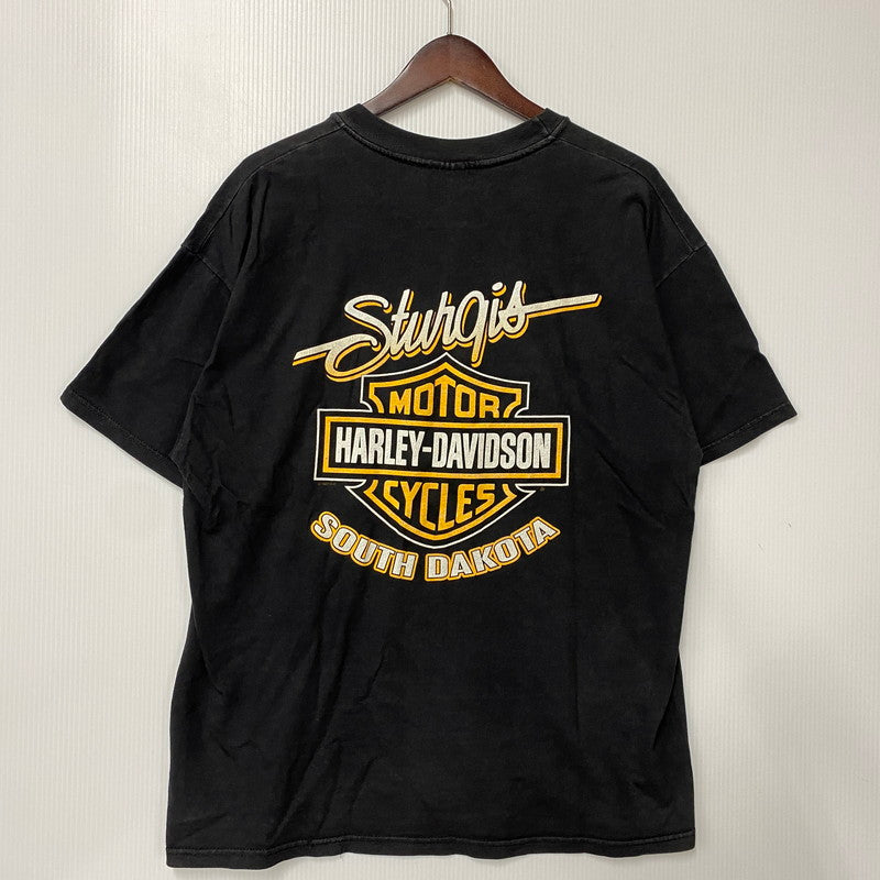 【中古品】【メンズ】 HARLEY DAVIDSON ハーレーダビッドソン c1997 c2000 BLACK HILLS RALLY 60TH EAGLE PRINT SS TEE プリント 半袖 Tシャツ USA製 146-260527-as-26-izu サイズ：L カラー：ブラック 万代Net店