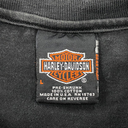 【中古品】【メンズ】 HARLEY DAVIDSON ハーレーダビッドソン c1997 c2000 BLACK HILLS RALLY 60TH EAGLE PRINT SS TEE プリント 半袖 Tシャツ USA製 146-260527-as-26-izu サイズ：L カラー：ブラック 万代Net店