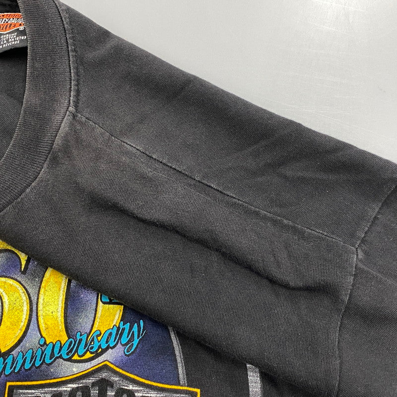【中古品】【メンズ】 HARLEY DAVIDSON ハーレーダビッドソン c1997 c2000 BLACK HILLS RALLY 60TH EAGLE PRINT SS TEE プリント 半袖 Tシャツ USA製 146-260527-as-26-izu サイズ：L カラー：ブラック 万代Net店