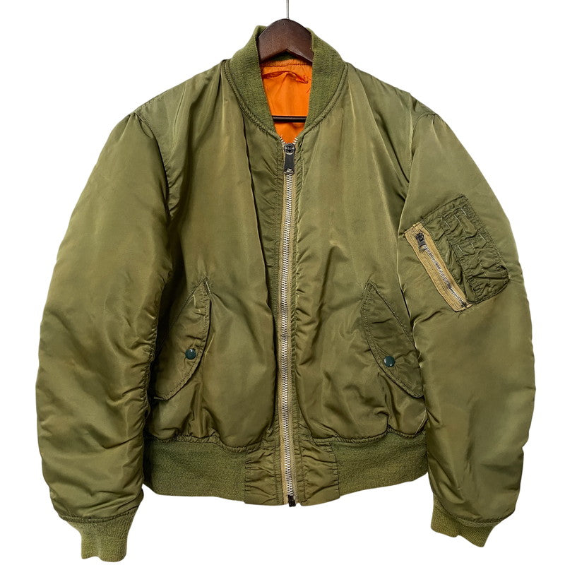 【現状渡し品】【メンズ】 ALPHA INDUSTRIES アルファインダストリーズ MA-1 FLIGHT JACKET 1615-573-8335 フライトジャケット USA製 145-260527-as-20-izu サイズ：M カラー：カーキ/オレンジ 万代Net店