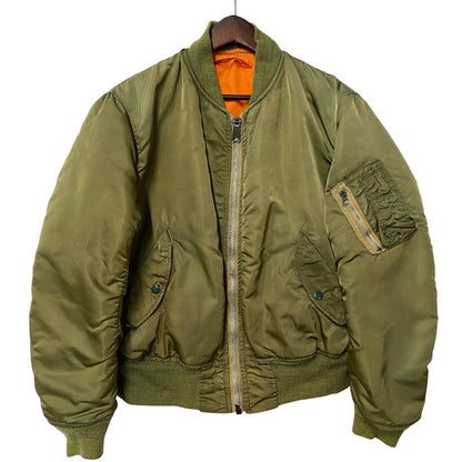 【現状渡し品】【メンズ】 ALPHA INDUSTRIES アルファインダストリーズ MA-1 FLIGHT JACKET 1615-573-8335 フライトジャケット USA製 145-260527-as-20-izu サイズ：M カラー：カーキ/オレンジ 万代Net店