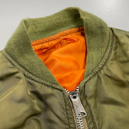 【現状渡し品】【メンズ】 ALPHA INDUSTRIES アルファインダストリーズ MA-1 FLIGHT JACKET 1615-573-8335 フライトジャケット USA製 145-260527-as-20-izu サイズ：M カラー：カーキ/オレンジ 万代Net店