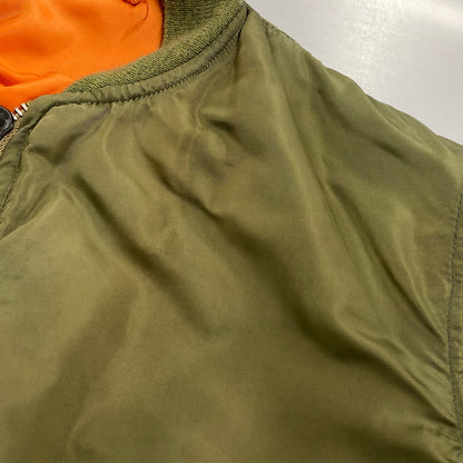 【現状渡し品】【メンズ】 ALPHA INDUSTRIES アルファインダストリーズ MA-1 FLIGHT JACKET 1615-573-8335 フライトジャケット USA製 145-260527-as-20-izu サイズ：M カラー：カーキ/オレンジ 万代Net店