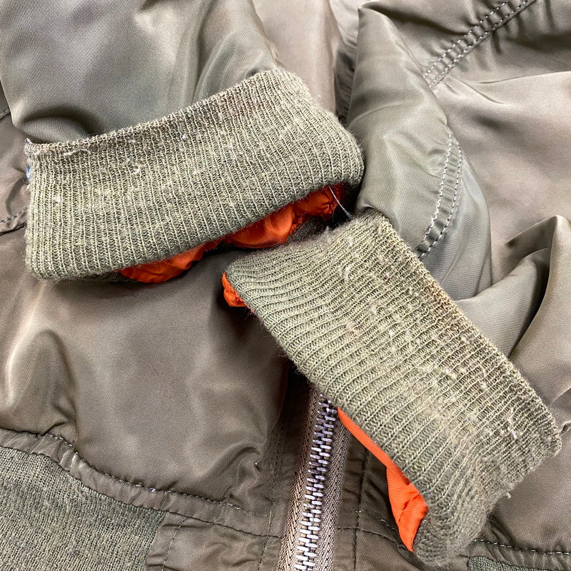 【現状渡し品】【メンズ】 ALPHA INDUSTRIES アルファインダストリーズ MA-1 FLIGHT JACKET 1615-573-8335 フライトジャケット USA製 145-260527-as-20-izu サイズ：M カラー：カーキ/オレンジ 万代Net店