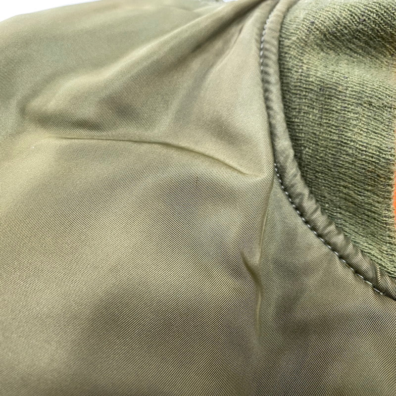 【現状渡し品】【メンズ】 ALPHA INDUSTRIES アルファインダストリーズ MA-1 FLIGHT JACKET 1615-573-8335 フライトジャケット USA製 145-260527-as-20-izu サイズ：M カラー：カーキ/オレンジ 万代Net店