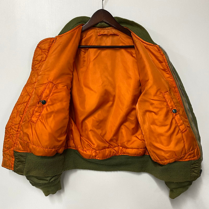 【現状渡し品】【メンズ】 ALPHA INDUSTRIES アルファインダストリーズ MA-1 FLIGHT JACKET 1615-573-8335 フライトジャケット USA製 145-260527-as-20-izu サイズ：M カラー：カーキ/オレンジ 万代Net店