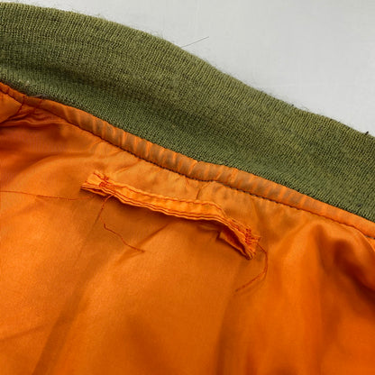 【現状渡し品】【メンズ】 ALPHA INDUSTRIES アルファインダストリーズ MA-1 FLIGHT JACKET 1615-573-8335 フライトジャケット USA製 145-260527-as-20-izu サイズ：M カラー：カーキ/オレンジ 万代Net店