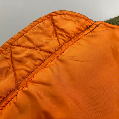 【現状渡し品】【メンズ】 ALPHA INDUSTRIES アルファインダストリーズ MA-1 FLIGHT JACKET 1615-573-8335 フライトジャケット USA製 145-260527-as-20-izu サイズ：M カラー：カーキ/オレンジ 万代Net店