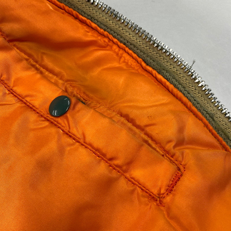 【現状渡し品】【メンズ】 ALPHA INDUSTRIES アルファインダストリーズ MA-1 FLIGHT JACKET 1615-573-8335 フライトジャケット USA製 145-260527-as-20-izu サイズ：M カラー：カーキ/オレンジ 万代Net店