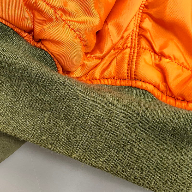 【現状渡し品】【メンズ】 ALPHA INDUSTRIES アルファインダストリーズ MA-1 FLIGHT JACKET 1615-573-8335 フライトジャケット USA製 145-260527-as-20-izu サイズ：M カラー：カーキ/オレンジ 万代Net店