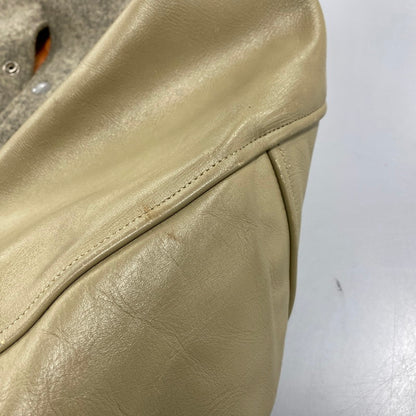 【現状渡し品】【メンズ】 STYLE EYES スタイルアイズ 東洋エンタープライズ M16487 M16488 CROSS PATCH WOOL LEATHER STADIUM JACKET クロス パッチ ウール レザー スタジアム ジャケット アウター 146-260525-cs-02-izu サイズ：40 カラー：グレー×ベージュ 万代Net店