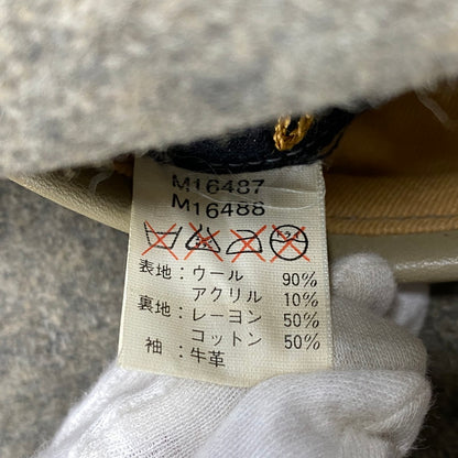 【現状渡し品】【メンズ】 STYLE EYES スタイルアイズ 東洋エンタープライズ M16487 M16488 CROSS PATCH WOOL LEATHER STADIUM JACKET クロス パッチ ウール レザー スタジアム ジャケット アウター 146-260525-cs-02-izu サイズ：40 カラー：グレー×ベージュ 万代Net店