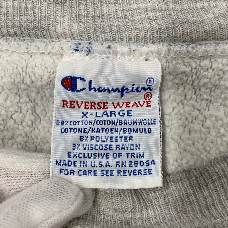 【現状渡し品】【メンズ】 CHAMPION チャンピオン 90S 刺繍タグ NORTHEASTERN UNIVERSITY REVERSE WEAVE SWEAT SHIRT ノースイースタン ユニバーシティ リバース ウィーブ スウェット シャツ トップス 長袖 146-260525-cs-14-izu サイズ：XL カラー：グレー 万代Net店