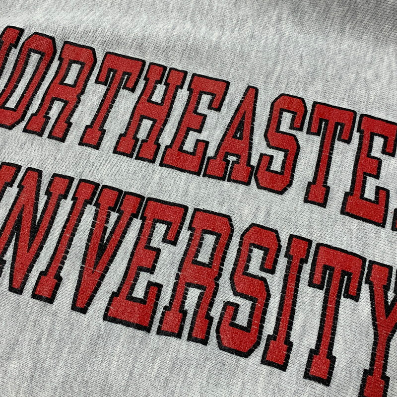 【現状渡し品】【メンズ】 CHAMPION チャンピオン 90S 刺繍タグ NORTHEASTERN UNIVERSITY REVERSE WEAVE SWEAT SHIRT ノースイースタン ユニバーシティ リバース ウィーブ スウェット シャツ トップス 長袖 146-260525-cs-14-izu サイズ：XL カラー：グレー 万代Net店