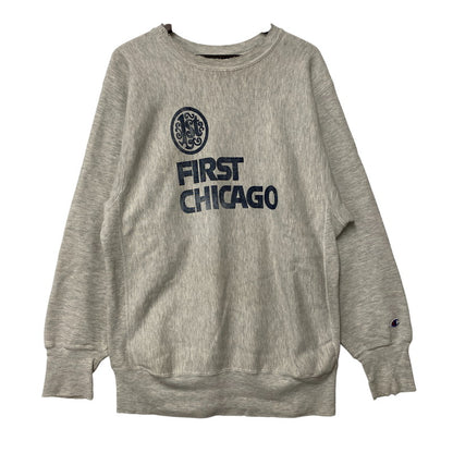 【現状渡し品】【メンズ】 CHAMPION チャンピオン 90S 刺繍タグ FIRST CHICAGO REVERSE WEAVE SWEAT SHIRTファースト・シカゴ リバース・ウィーブ スウェットシャツ トップス 長袖 146-260529-ya-12-izu サイズ：XL カラー：グレー 万代Net店