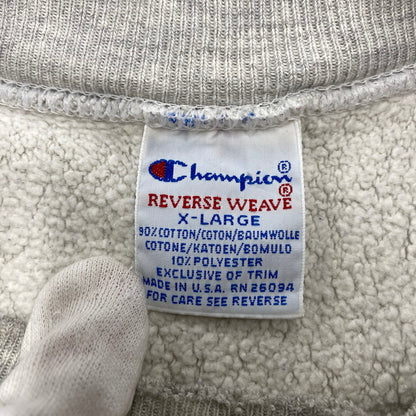【現状渡し品】【メンズ】 CHAMPION チャンピオン 90S 刺繍タグ FIRST CHICAGO REVERSE WEAVE SWEAT SHIRTファースト・シカゴ リバース・ウィーブ スウェットシャツ トップス 長袖 146-260529-ya-12-izu サイズ：XL カラー：グレー 万代Net店