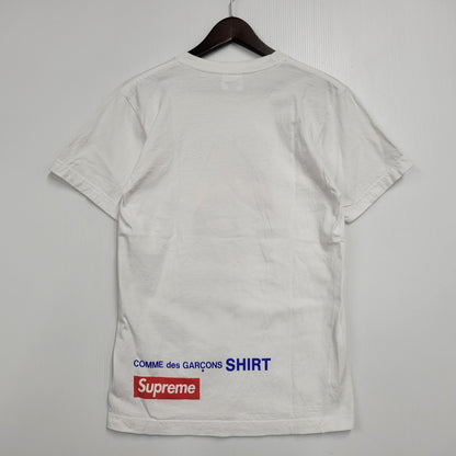 【中古品】【メンズ】 SUPREME シュプリーム × COMME DES GARCONS SHIRT コムデギャルソン シャツ 14SS HAROLD HUNTER TEE ハロルド・ハンター Tシャツ トップス 半袖 149-260529-ya-04-izu サイズ：S カラー：WHITE 万代Net店