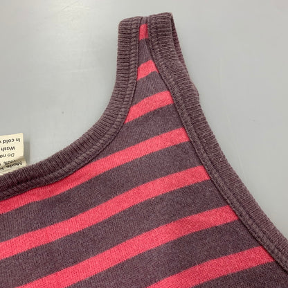 【中古品】【メンズ】 DRIES VAN NOTEN ドリスヴァンノッテン 3751-7109 ベルギー製 ライカ期 BORDER TANK TOP ボーダー タンクトップ トップス 141-260525-cs-12-izu サイズ：M カラー：ピンク×パープル系 万代Net店