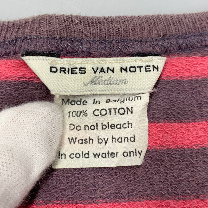 【中古品】【メンズ】 DRIES VAN NOTEN ドリスヴァンノッテン 3751-7109 ベルギー製 ライカ期 BORDER TANK TOP ボーダー タンクトップ トップス 141-260525-cs-12-izu サイズ：M カラー：ピンク×パープル系 万代Net店