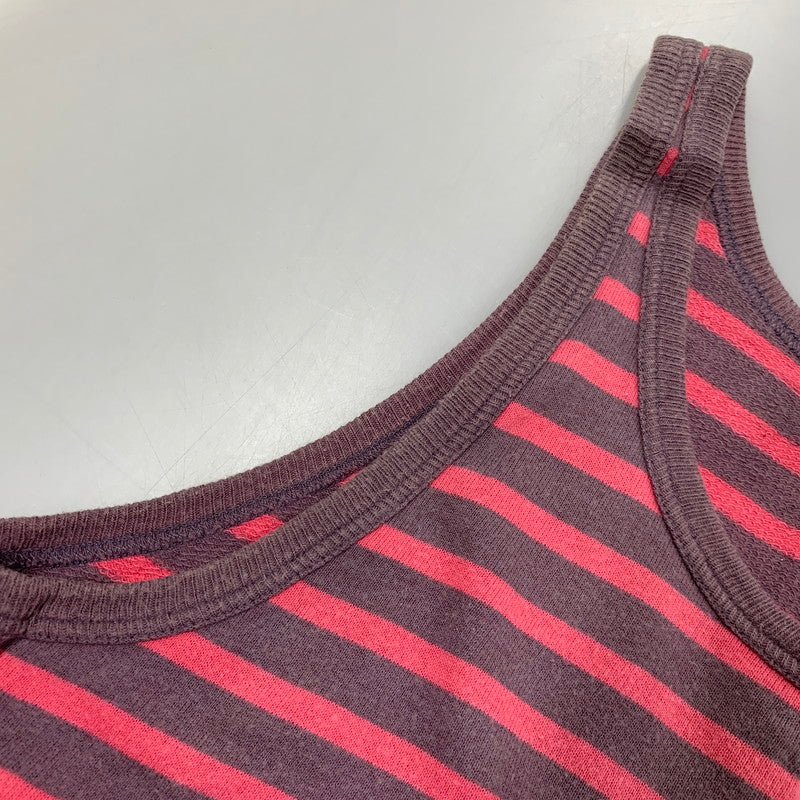 【中古品】【メンズ】 DRIES VAN NOTEN ドリスヴァンノッテン 3751-7109 ベルギー製 ライカ期 BORDER TANK TOP ボーダー タンクトップ トップス 141-260525-cs-12-izu サイズ：M カラー：ピンク×パープル系 万代Net店