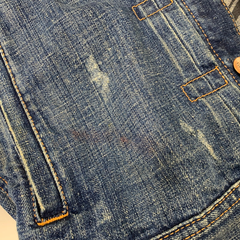 【中古品】【メンズ】 EZRA FITCH エズラフィッチ DAMAGE DENIM JACKET ダメージ デニム ジャケット アウター 145-260714-cs-16-izu サイズ：S カラー：インディゴ 万代Net店