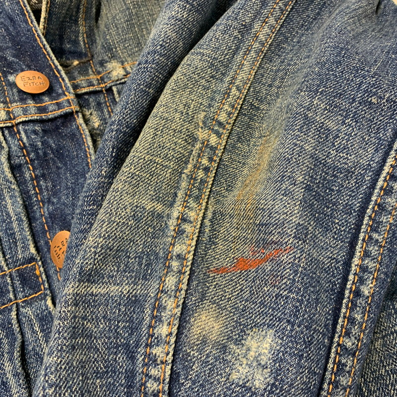 【中古品】【メンズ】 EZRA FITCH エズラフィッチ DAMAGE DENIM JACKET ダメージ デニム ジャケット アウター 145-260714-cs-16-izu サイズ：S カラー：インディゴ 万代Net店
