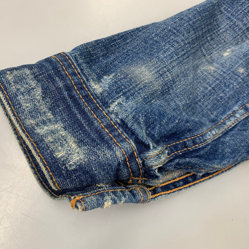 【中古品】【メンズ】 EZRA FITCH エズラフィッチ DAMAGE DENIM JACKET ダメージ デニム ジャケット アウター 145-260714-cs-16-izu サイズ：S カラー：インディゴ 万代Net店