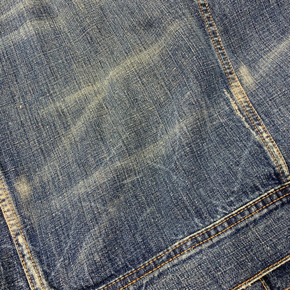 【中古品】【メンズ】 EZRA FITCH エズラフィッチ DAMAGE DENIM JACKET ダメージ デニム ジャケット アウター 145-260714-cs-16-izu サイズ：S カラー：インディゴ 万代Net店