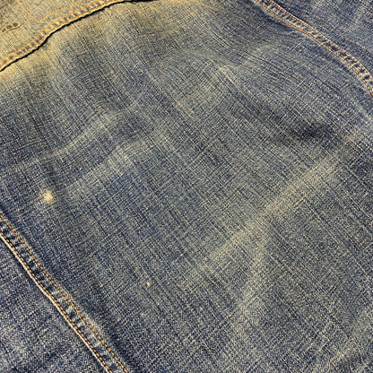 【中古品】【メンズ】 EZRA FITCH エズラフィッチ DAMAGE DENIM JACKET ダメージ デニム ジャケット アウター 145-260714-cs-16-izu サイズ：S カラー：インディゴ 万代Net店