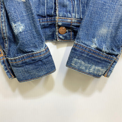【中古品】【メンズ】 EZRA FITCH エズラフィッチ DAMAGE DENIM JACKET ダメージ デニム ジャケット アウター 145-260714-cs-16-izu サイズ：S カラー：インディゴ 万代Net店