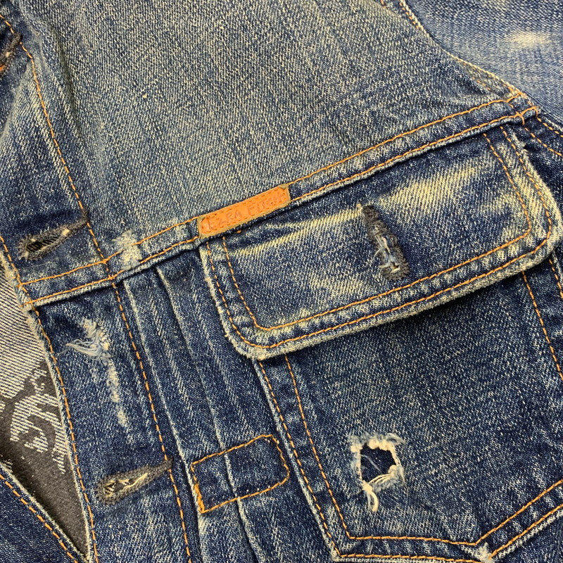 【中古品】【メンズ】 EZRA FITCH エズラフィッチ DAMAGE DENIM JACKET ダメージ デニム ジャケット アウター 145-260714-cs-16-izu サイズ：S カラー：インディゴ 万代Net店