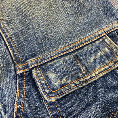 【中古品】【メンズ】 EZRA FITCH エズラフィッチ DAMAGE DENIM JACKET ダメージ デニム ジャケット アウター 145-260714-cs-16-izu サイズ：S カラー：インディゴ 万代Net店