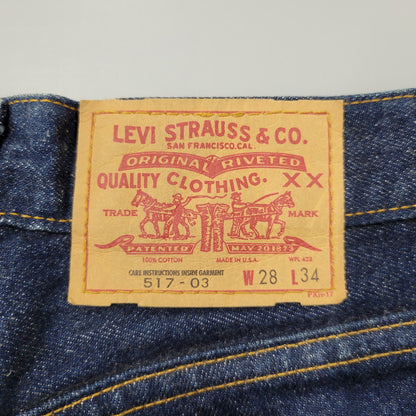 【中古品】【メンズ】 Levi's リーバイス BOOTS CUT DENIM PANTS 517-03 ブーツカット デニムパンツ 刻印553 USA製 ジーンズ 157-260528-as-06-izu サイズ：28×34 カラー：インディゴ 万代Net店