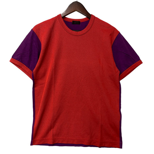【中古品】【メンズ】 COMME des GARCONS HOMME PLUS コムデギャルソンオムプリュス S/S TEE PI-T019 ショートスリーブ Tシャツ 素材切替 半袖 トップス 140-260527-as-32-izu カラー：レッド×パープル 万代Net店