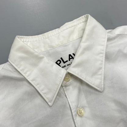 【中古品】【メンズ】 COMME DES GARCONS コムデギャルソン CDG PLAY AZ-B002 SHIRT RED HEART シーディージー プレイ シャツ レッド ハート トップス 長袖 140-260529-cs-04-izu サイズ：S カラー：ホワイト 万代Net店