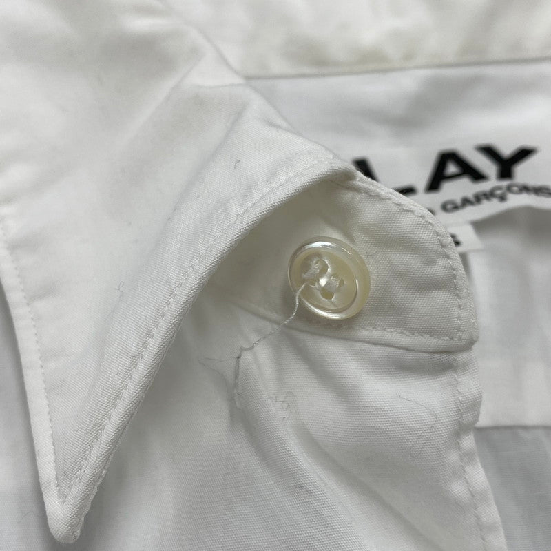 【中古品】【メンズ】 COMME DES GARCONS コムデギャルソン CDG PLAY AZ-B002 SHIRT RED HEART シーディージー プレイ シャツ レッド ハート トップス 長袖 140-260529-cs-04-izu サイズ：S カラー：ホワイト 万代Net店