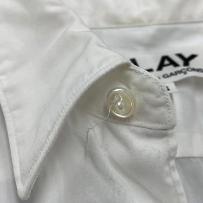 【中古品】【メンズ】 COMME DES GARCONS コムデギャルソン CDG PLAY AZ-B002 SHIRT RED HEART シーディージー プレイ シャツ レッド ハート トップス 長袖 140-260529-cs-04-izu サイズ：S カラー：ホワイト 万代Net店