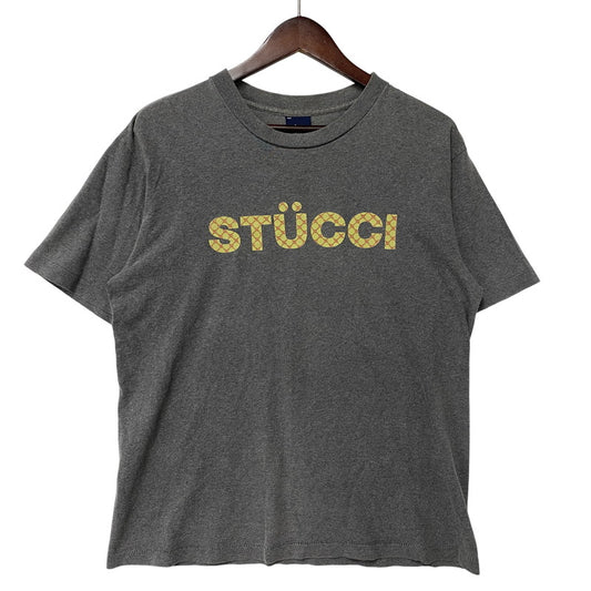 【中古品】【メンズ】 OLD STUSSY オールド ステューシー 両シングル 紺タグ USA製 STUCCI SS TEE ショートスリーブ Tシャツ トップス 142-260526-kh-12-izu サイズ：M カラー：グレー 万代Net店