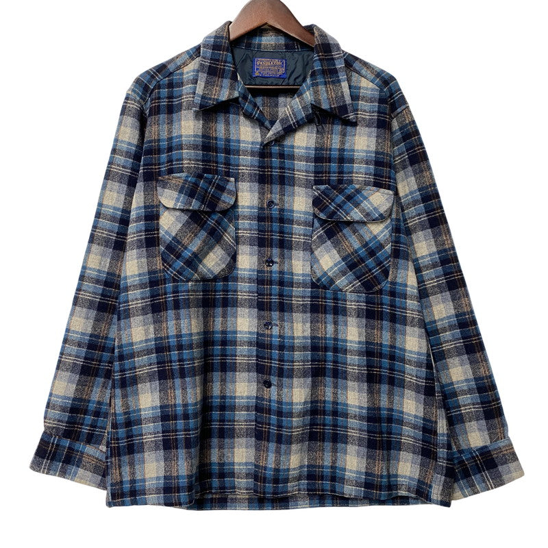 【中古品】【メンズ】 PENDLETON ペンドルトン 70S USA製 BOARD SHIRT ボード シャツ トップス 長袖 146-260529-ya-14-izu サイズ：L カラー：ブルー 万代Net店